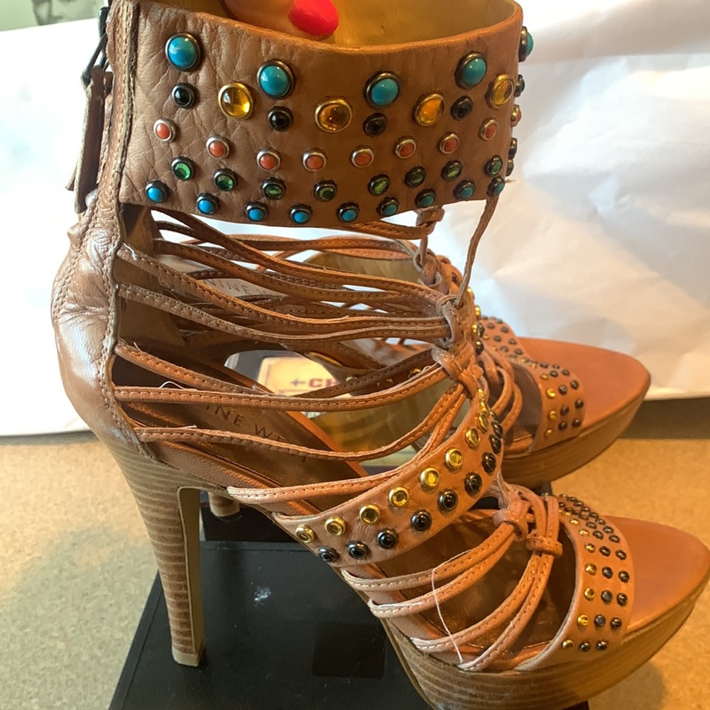 Nine West leather upper lots of studs & rhinestones 5.5 price firm just lowered